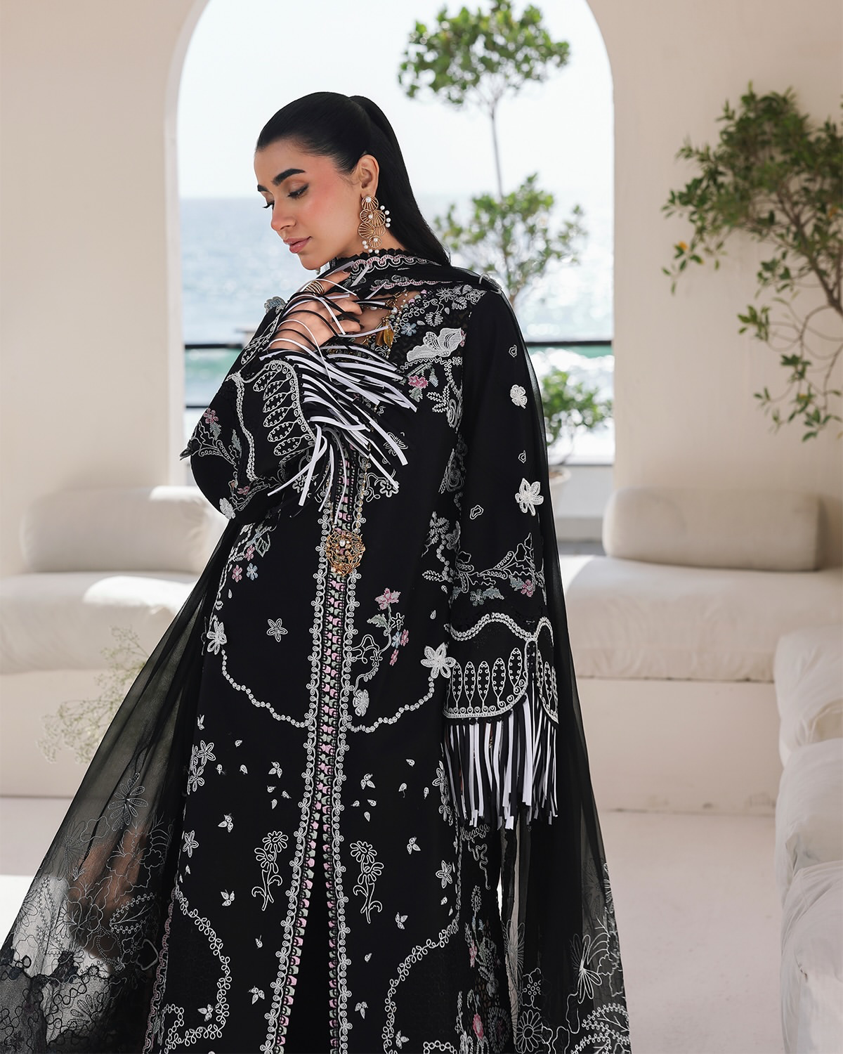 3 pec Embroidered stitched dress